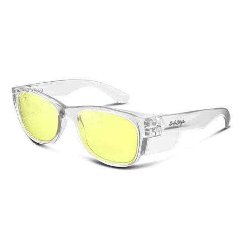 SAFESTYLE GLASSES CLASSICS CLEAR FRAME YELLOW LENS EYEWEAR CCY100