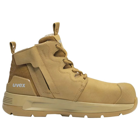Uvex 2 X-Flow Zip Sided Safety Boots (Wheat)