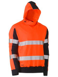 Bisley Hi Vis 2 Tone Taped Contrast 4 Way Stretchy Hoodie BK6815T