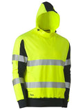 Bisley Hi Vis 2 Tone Taped Contrast 4 Way Stretchy Hoodie BK6815T