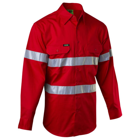 Workit Hi-Vis Lightweight Long Sleeved Taped Red Shirt 2013