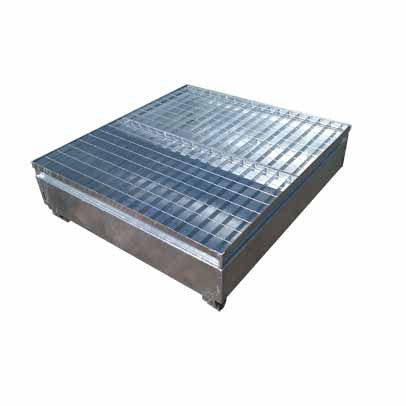 Galvanised Metal 4 Drum Bund MBG-BP02