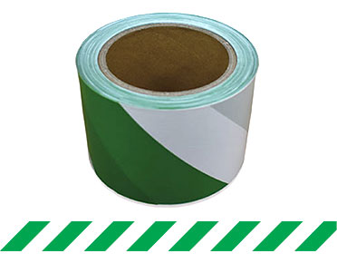 Barrier Tape Green/White 100m x 75mm (Green/White) BTGW100X75