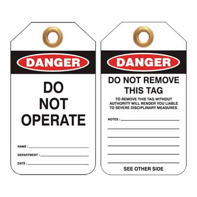 Lockout Tag Code UDT300 - Danger Do Not Operate