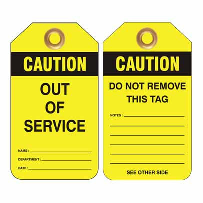 Lockout Tag Code UDT314 - Caution Out Of Service