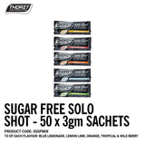 Thorzt Sugar Free Solo Shot 50 x 3gm Sachets (Mixed Flavours) SSSFMIX