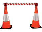 Retractable Cone Top Barrier Tape (Yellow/Black & Red/White)