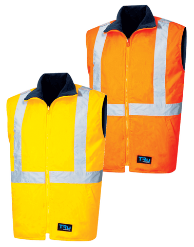Tru Workwear Hi Vis Reversible vest c/w 3M Reflective Tape TV1915T5