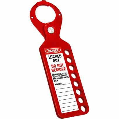 Tago Hasp - Long - Red - 8 Hole UL502-L-8