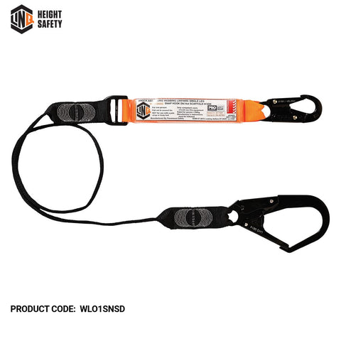 LINQ Shock Absorbing Webbing Lanyard Single Leg  WLO1SNSD