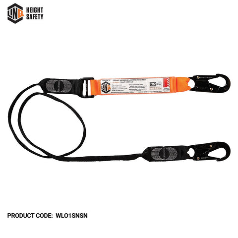 LINQ Shock Absorbing Webbing Lanyard Single Leg  WLO1SNSN