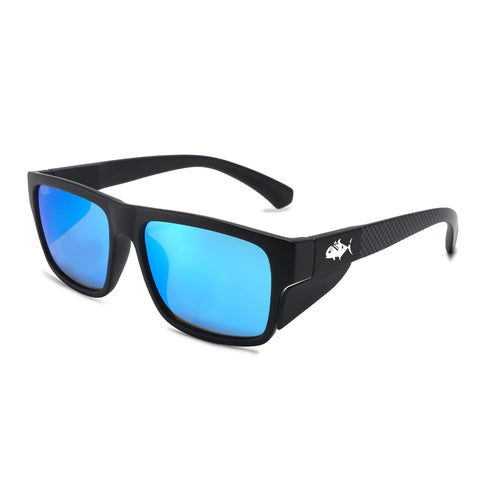 Insalt Eziview Polarised Safety Glasses Matt Black/Blue Lens SW4380BL02103