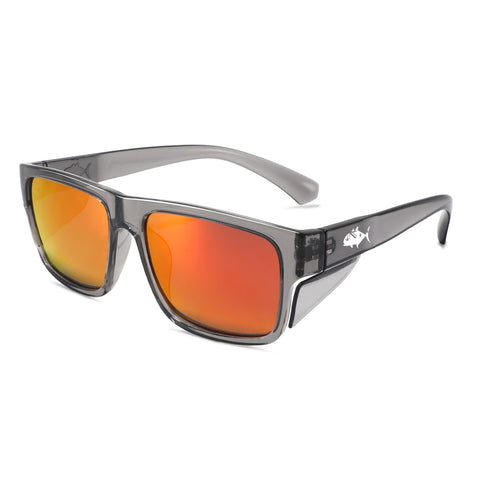 Insalt Eziview Polarised Safety Glasses Trans Grey Frame/Orange Lens SW4380TG02103