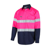 Workit Hi-Vis Lightweight Long Sleeved Taped Shirt (Pink/Navy) 2013