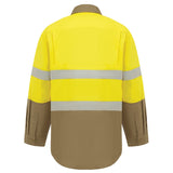 Workit Hi-Vis Lightweight Long Sleeved Taped Shirt (Yellow/Khaki) 2013