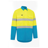 Workit Hi-Vis Lightweight Long Sleeved Taped Shirt (Yellow/Sky) 2013