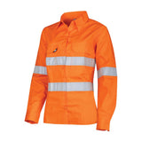 Tru Workwear Womens Ripstop Vented L/S Hi-Vis Shirt With Reflective Tape (Orange) DSW1169T1