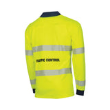 Tru Workwear Poly Cotton Traffic Control L/S Hi-Vis Segmented Reflective Tape Polo Shirt CS1865T9