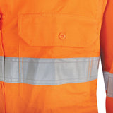 Tru Workwear Womens Ripstop Vented L/S Hi-Vis Shirt With Reflective Tape (Orange) DSW1169T1