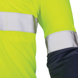 Tru Workwear Hi Vis 2 Tone Micromesh Long Sleeve Polo Shirt cw/ Reflective Tape CS2850T3