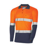 Tru Workwear Hi Vis 2 Tone Micromesh Long Sleeve Polo Shirt cw/ Reflective Tape CS2850T3