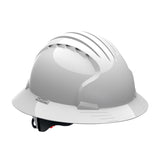 JSP EVO 6100 FULL BRIM UNVENTED WHEEL RATCHET HARD HAT WHITE AJP170-000-1AN