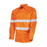 Tru Workwear Ripstop L/S Vented Hi-Vis Lightweight Cotton Shirt With Reflective Tape (Orange) DS1169T1