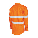 Tru Workwear Ripstop L/S Vented Hi-Vis Lightweight Cotton Shirt With Reflective Tape (Orange) DS1169T1