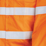 Tru Workwear Ripstop L/S Vented Hi-Vis Lightweight Cotton Shirt With Reflective Tape (Orange) DS1169T1