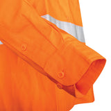 Tru Workwear Ripstop L/S Vented Hi-Vis Lightweight Cotton Shirt With Reflective Tape (Orange) DS1169T1