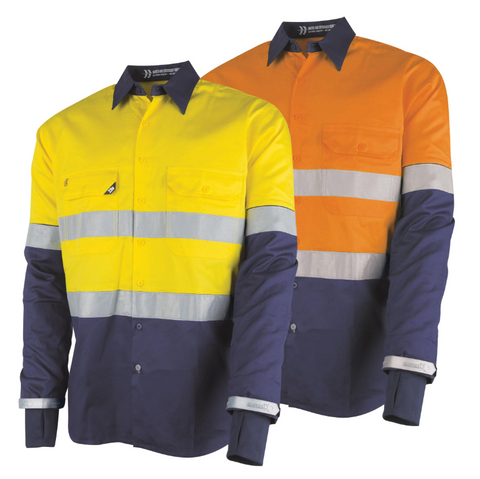 Tru Workwear Lightweight Vented Taped Hi-Vis Drill Shirt with Graphex® Cut Resistant Sleeve DS2168GXT1