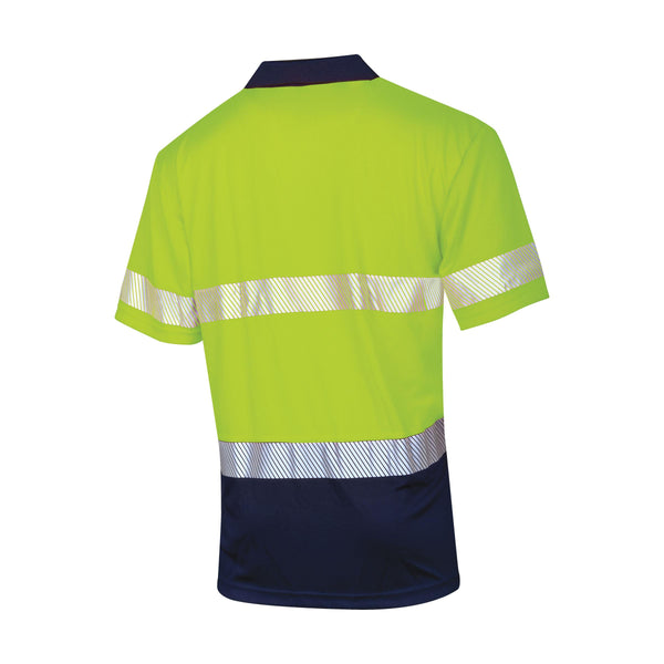 Tru Workwear Recycled Anti-Microbial Micromesh S/S Two Tone Hi-Vis Pol ...