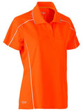 Bisley Women's Hi Vis Short Sleeve Cool Mesh Polo c/w Reflective Piping BKL1425