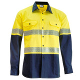 KM Workwear Hi Vis 2 Tone Vented Shirt c/w 3M Segmented Reflective Tape M2331T