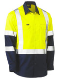 Bisley Hi Vis 2 Tone Cool Vented X Pattern Bio Motion Taped Drill Shirt BS6896XT