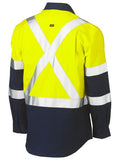 Bisley Hi Vis 2 Tone Cool Vented X Pattern Bio Motion Taped Drill Shirt BS6896XT