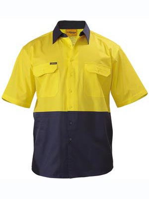 Bisley Hi Vis 2 Tone Cool Lightweight Short Sleeve Shirt BS1895