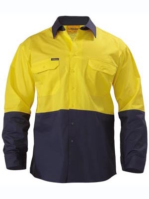 Bisley Hi Vis 2 Tone Cool Lightweight Long Sleeve Shirt BS6895