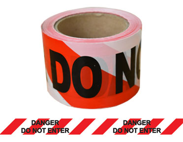 Barrier Tape "Danger Do Not Enter" 100m x 75mm (Red/Black/White) BTDDNE100X75