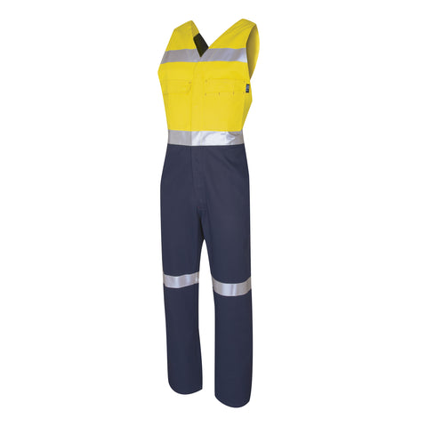 Tru Workwear Hi Vis 2 Tone Regular Weight Taped Actionback Coverall DC2179T