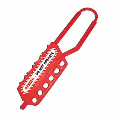 Flexible Lockout Electric Hasp - 6 Holes, 6mm Shackle Thickness, 80mm Clearance UL425