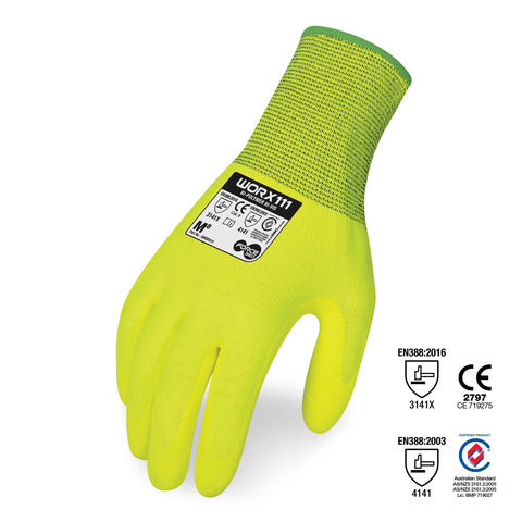 Force360 Hi Vis Eco Bi-Polymer Gloves GWORX111