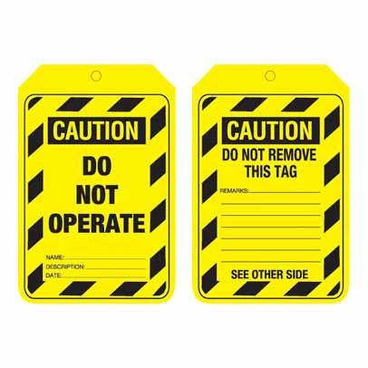 Lockout Tag Code UCT201 - Caution Do Not Operate