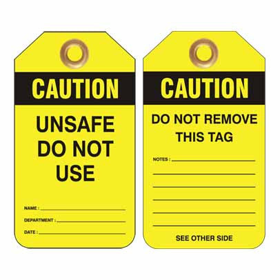 Lockout Tag Code UDT310 - Caution Unsafe Do Not Use