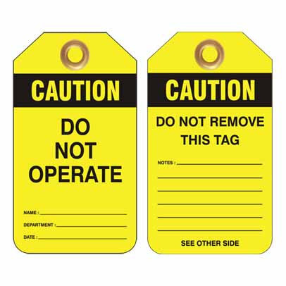 Lockout Tag Code UDT312 - Caution Do Not Operate