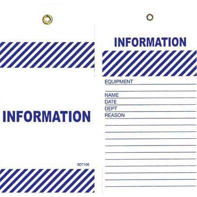 Lockout Tag Tear Proof Double Sided TDT106TP - Information