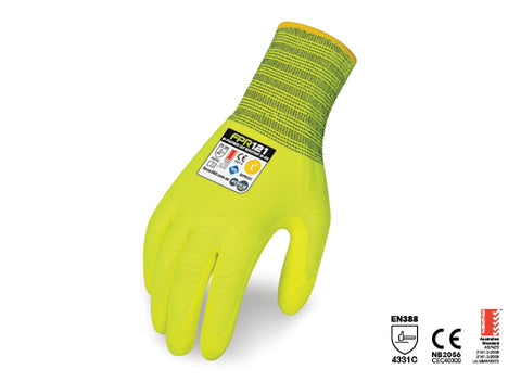 Force360 Bi-Polymer Cut Resistant Hi-Vis Gloves GFPR121