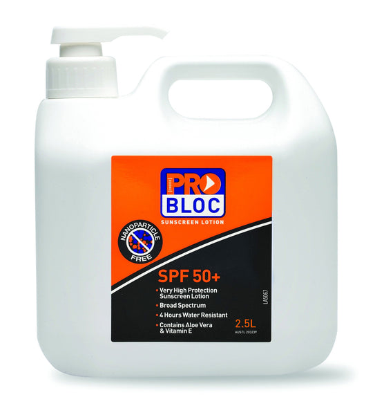 ProBloc SPF 50 Sunscreen 2 1/2L Pump Bottle SS25-50 – Visual Workwear