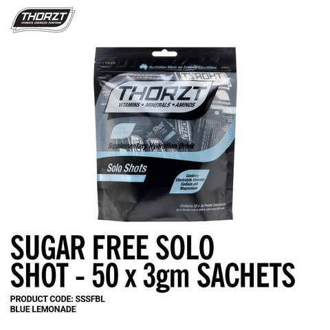 Thorzt Sugar Free Solo Shot 50 x 3gm Sachets (Blue Lemonade) SSSFBL