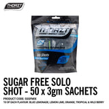 Thorzt Sugar Free Solo Shot 50 x 3gm Sachets (Mixed Flavours) SSSFMIX